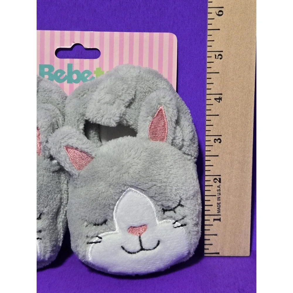NEW Bebeta‎ Baby Slippers Booties Infant 0-6 Months Bunny Rabbit Fleece SOFT